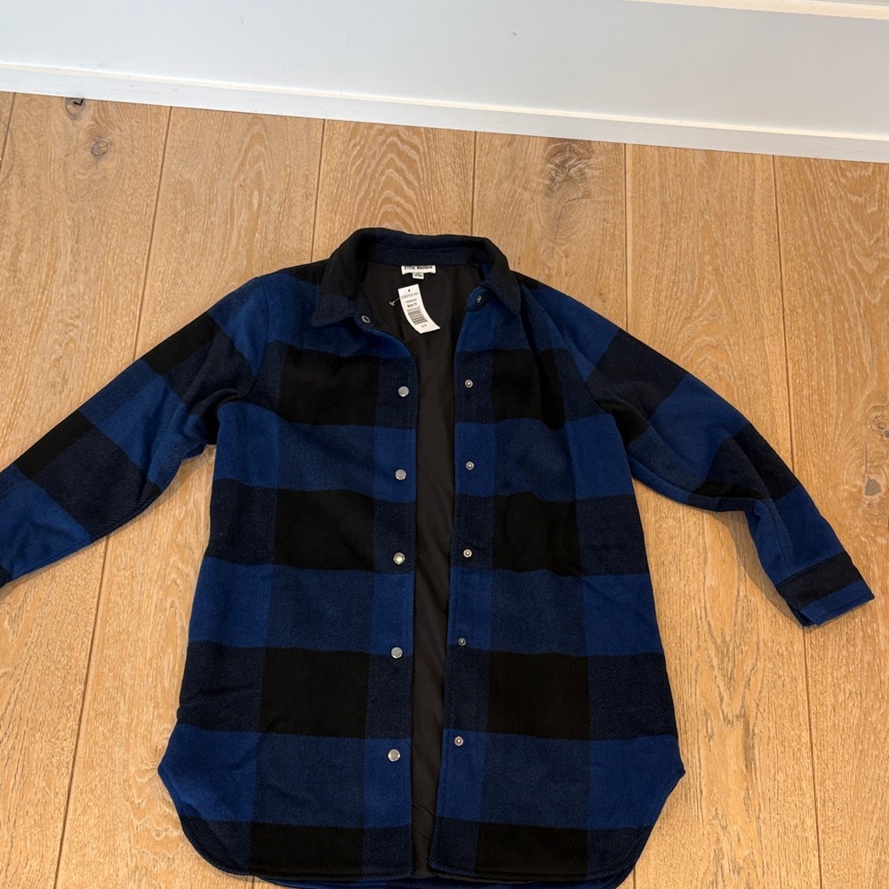 Steve Madden Blue & Black Buffalo Plaid Shacket / Long Jacket Women’s Small